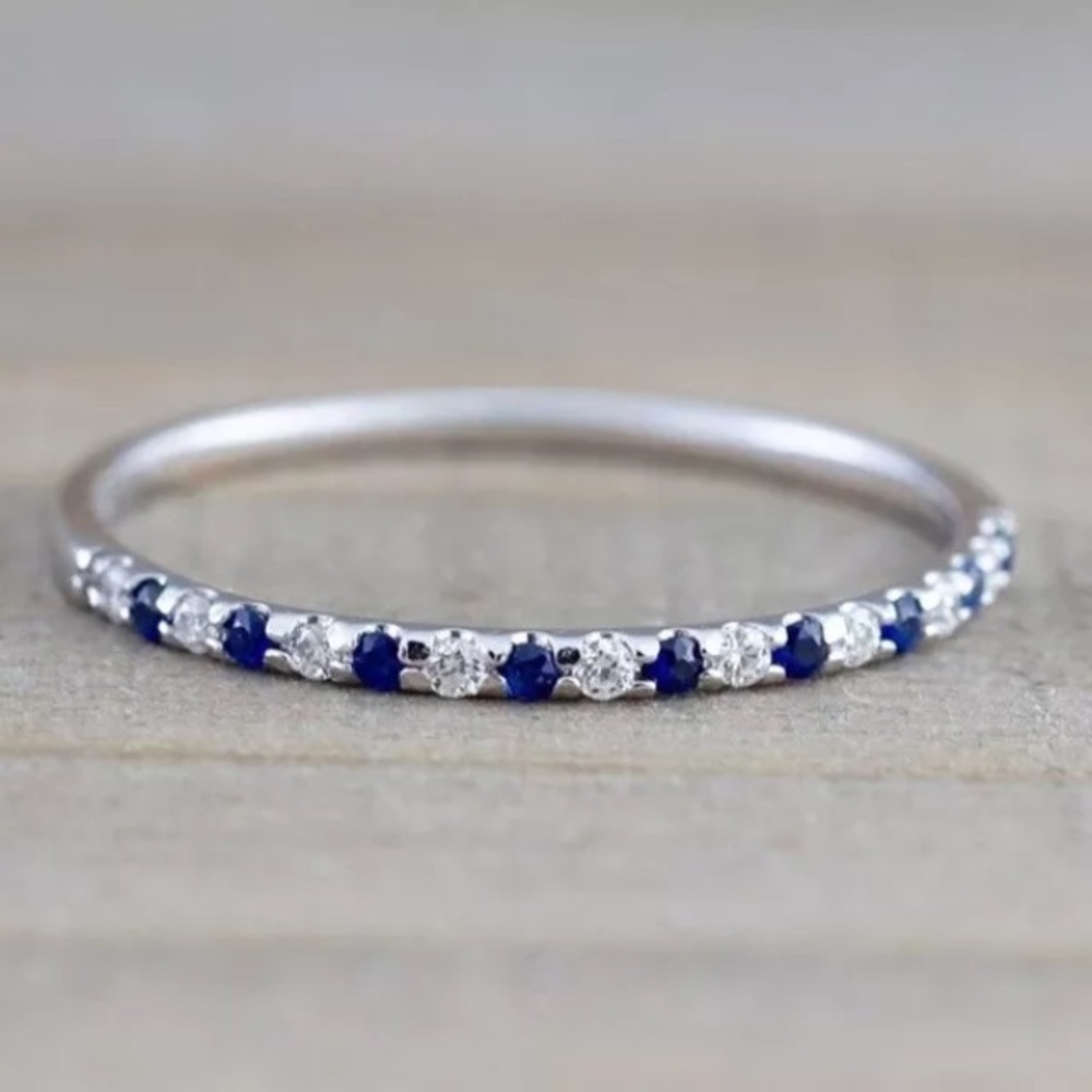 (Final sale) Sterling silver sapphire band